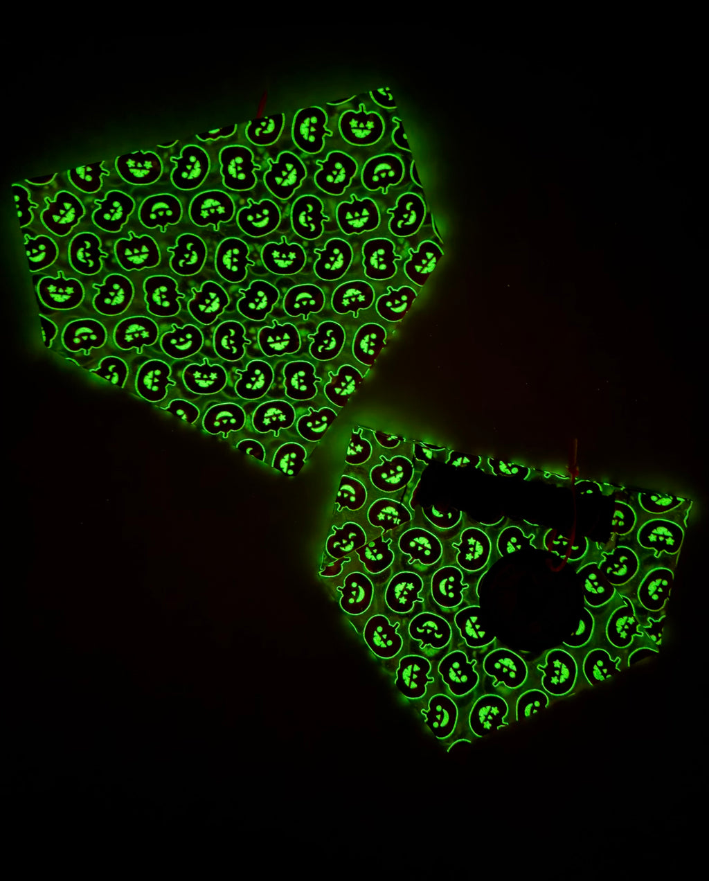 Glow In The Dark Pumpkin Print Bandanas