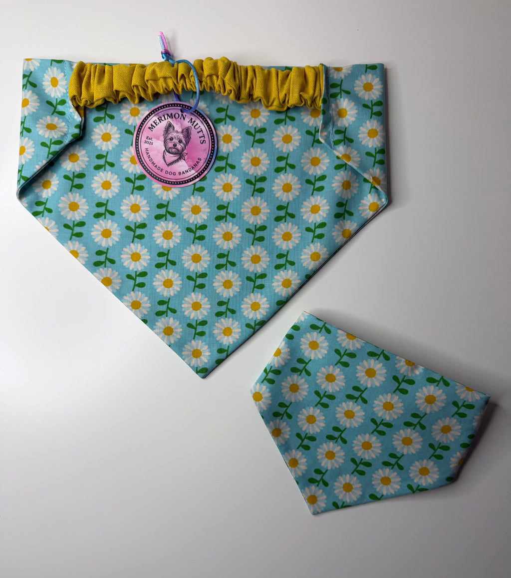 Large Blue Daisies Bandana