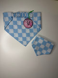 Large Blue Checkered Print Bandana