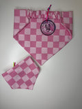 Medium Pink Checkered Print Bandana